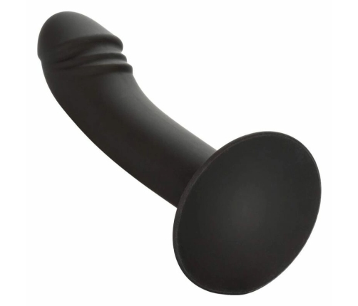 CalExotics Silicone Curved Intimate Device with Suction Base, Black