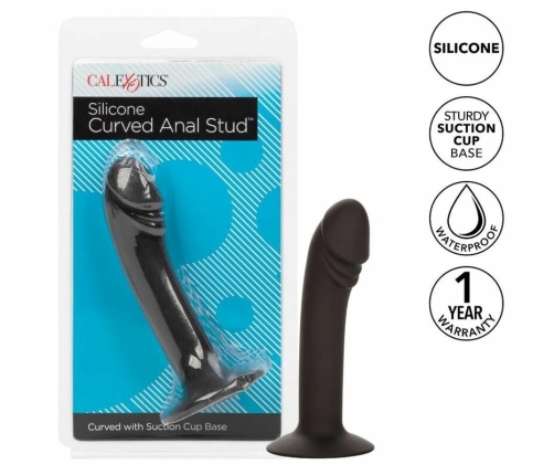 CalExotics Silicone Curved Intimate Device with Suction Base, Black
