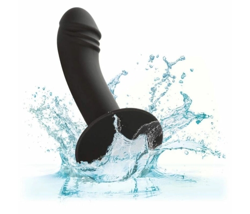 CalExotics Silicone Curved Intimate Device with Suction Base, Black
