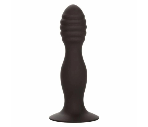 CalExotics Silicone Ribbed Anal Stud - Flexible Probe with Suction Cup