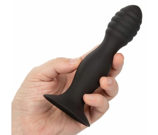 CalExotics Silicone Ribbed Anal Stud - Flexible Probe with Suction Cup