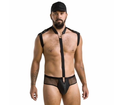 Passion Set John Black L/XL - Modern Polyurethane Lingerie Ensemble