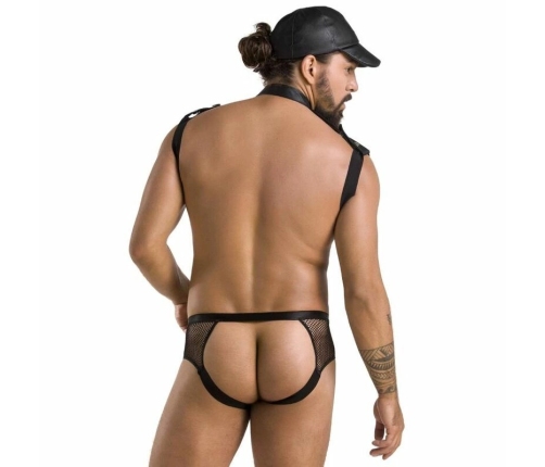 Passion Set John Black L/XL - Modern Polyurethane Lingerie Ensemble