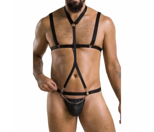 PASSION Andrew Set Black L/XL - Modern Polyurethane Lingerie Set