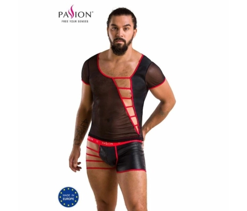 Passion 055 Set Black S/M - Elegant Polyurethane & Polyester Lingerie