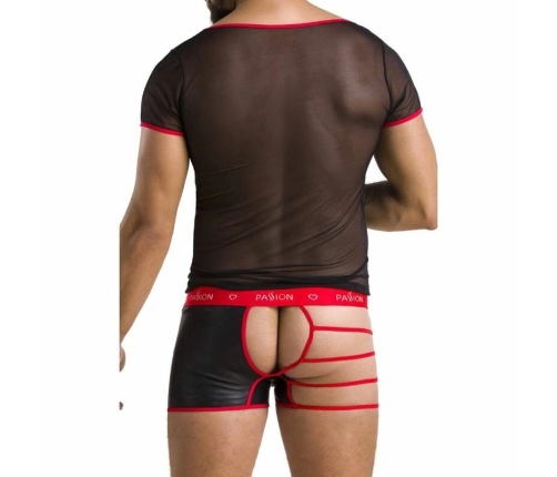 Passion 055 Set Black S/M - Elegant Polyurethane & Polyester Lingerie