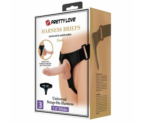 Pretty Love Kevin Universal Harness Set with 19 cm Anatomical Insert, Beige