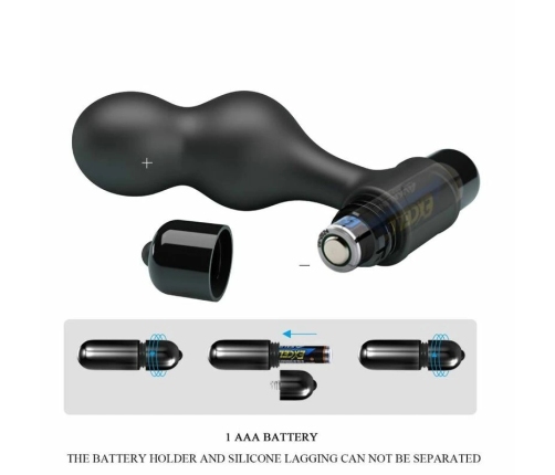 Pretty Love MR PLAY Black Silicone Anal Plug with 10 Vibration Modes