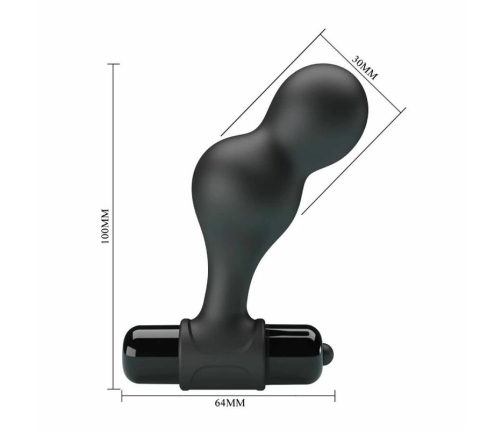 Pretty Love MR PLAY Black Silicone Anal Plug with 10 Vibration Modes