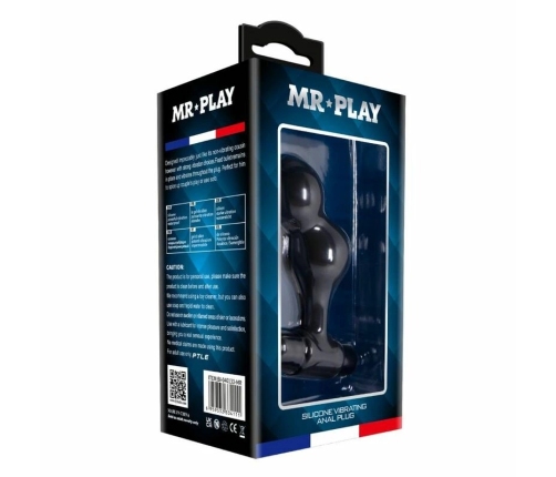 Pretty Love MR PLAY Black Silicone Anal Plug with 10 Vibration Modes