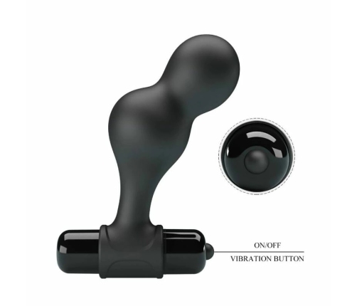 Pretty Love MR PLAY Black Silicone Anal Plug with 10 Vibration Modes