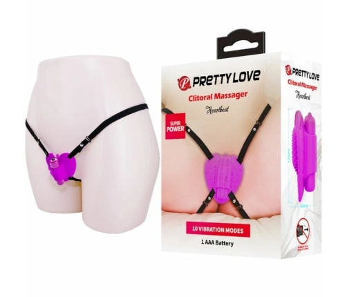 Pretty Love Heartbeat Intimate Massager 10-Mode Purple ABS Silicone