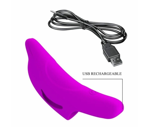 Pretty Love Delphini Finger Model - 10-Mode USB Silicone, Purple