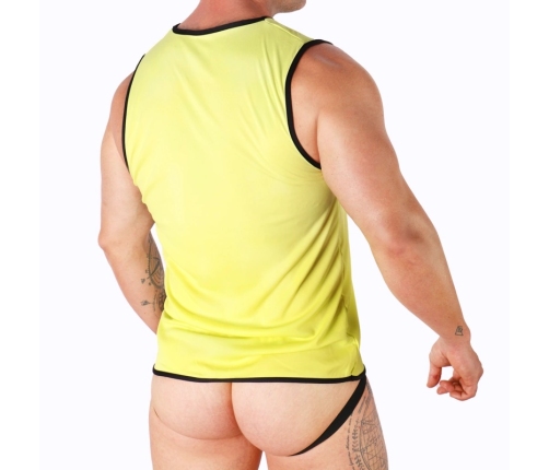 Macho Sport T-Shirt Yellow L/XL - Lightweight Elastic Polyamide Blend