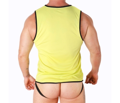 Macho Sport T-Shirt Yellow L/XL - Lightweight Elastic Polyamide Blend