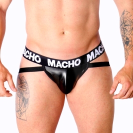 Macho MX25NC Intimate Jockstrap Black Leatherette L - Elastic Band