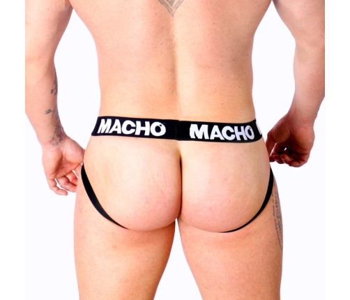 Macho MX25NC Intimate Jockstrap Black Leatherette L - Elastic Band