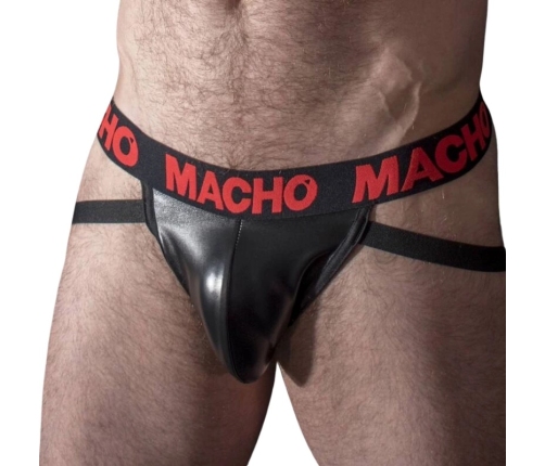 MACHO MX25RC Jockstrap Red Synthetic Leather L - Modern Elastic Design