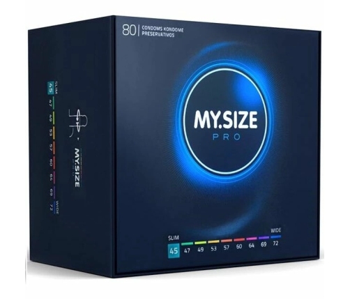 MY.SIZE PRO 45 mm - 80-Pack Anatomical Vegan Latex Covers, Ultra-Thin