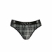 ANAIS MEN Balance Slip L - Microfiber Checked Briefs, Black/Grey/White