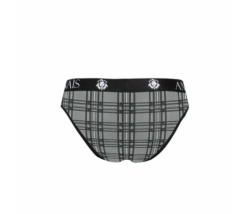 ANAIS MEN Balance Slip L - Microfiber Checked Briefs, Black/Grey/White
