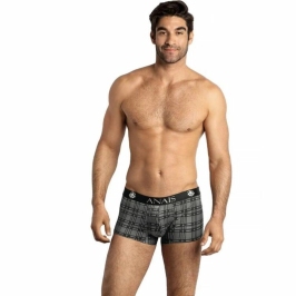 ANAIS FOR MEN Balance Boxer Shorts S Black-Grey Check Microfiber