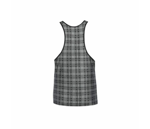 ANAIS MEN Balance Top L Black-Gray Checked Microfiber Sleeveless