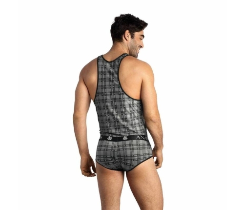 Anais Men Balance Top XL - Checked Microfiber Sleeveless Shirt