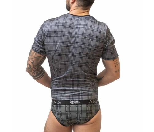 ANAIS MEN Balance T-Shirt S Black-Grey Checked Microfiber Comfort Fit