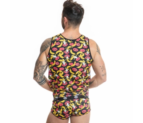 Anais Men Banana Top S - Sleeveless Lycra Shirt with Banana Print