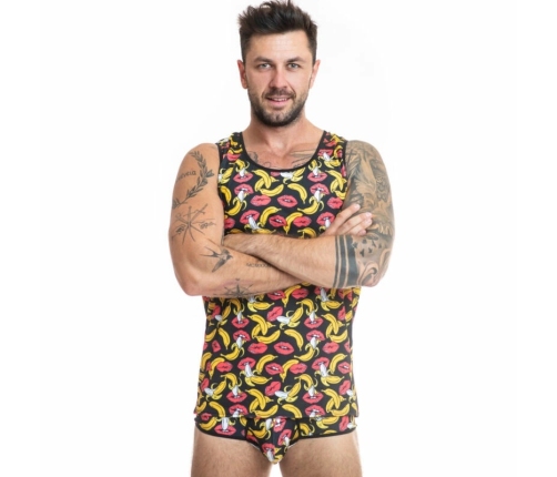 Anais Men Banana Top L - Sleeveless Lycra Shirt with Banana Print