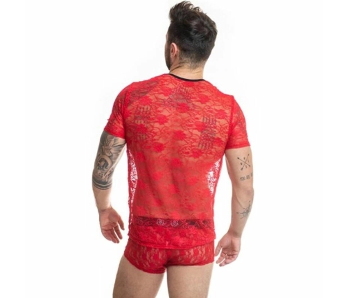 Anais Men Brave T-shirt XL - Red Floral Lace, Modern Fit, European Quality