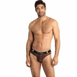 ANAIS MEN CHILL Slip S - Black Tulle Briefs with Colorful Print