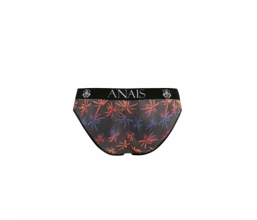 ANAIS MEN CHILL Slip Briefs Black Tulle Holiday Palms Print Size M