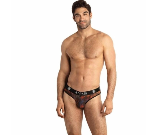 ANAIS MEN CHILL Slip XL - Black Tulle Briefs with Colorful Print