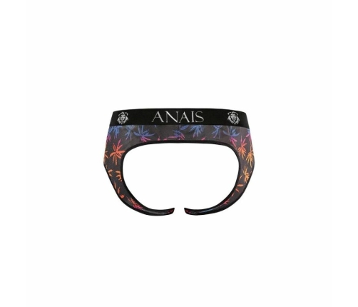 ANAIS MEN Chill Jock Bikini S Black Mesh with Colorful Print