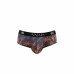 ANAIS MEN Chill Jock Bikini M Black Tulle with Colorful Print, Open Back