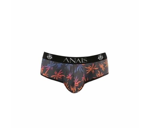 Anais Men Chill Jock Bikini XL - Black Mesh with Palm Print, Open Back