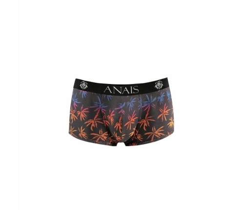 ANAIS MEN CHILL Boxer Shorts S - Sporty Fit, Palms Print, Black Mesh
