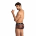 ANAIS MEN CHILL Boxer Shorts S - Sporty Fit, Palms Print, Black Mesh