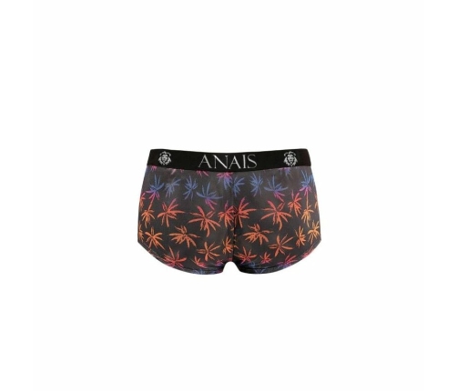 ANAIS MEN CHILL Boxer Shorts S - Sporty Fit, Palms Print, Black Mesh