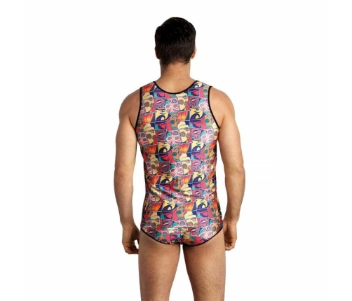 ANAIS MEN Comics Top M - Sleeveless Fitted Comic Print Shirt