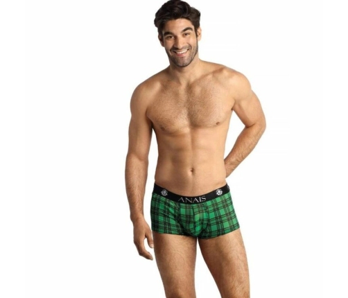 ANAIS MEN MAGIC Boxer Shorts S Green-Black Check Lycra Comfort Fit