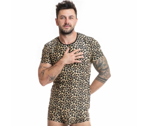 ANAIS MEN Mercury Microfiber T-Shirt S Animal Print Comfort Fit