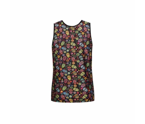 ANAIS MEN Mexico Top L - Sleeveless Modal Shirt with Floral & Skull Print