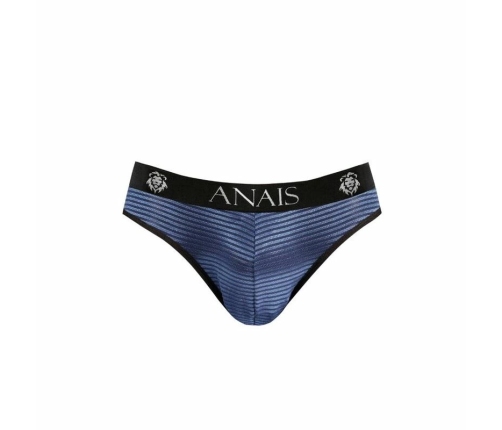 ANAIS MEN Naval Slip S - Navy Blue Satin-Striped Briefs, Comfortable Fit