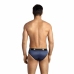 ANAIS MEN Naval Slip S - Navy Blue Satin-Striped Briefs, Comfortable Fit