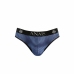 ANAIS MEN Naval Slip XL - Navy Blue Mesh Briefs with Satin Stripes