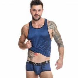 ANAIS MEN Naval Top S Navy Blue Mesh with Satin Stripes ANAIS MEN Naval Top S Navy Blue Mesh with Satin Stripes