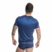 Anais Men Naval T-Shirt L Navy Blue Tulle with Vertical Satin Stripes